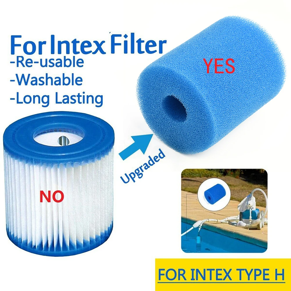 

2211111 For Intex Type H Filter Sponge Washable Reusable Swimming Pool Replacement Filter Foam Sponge Cartridge