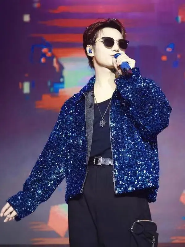 

New Style Sequins Stage Costumes Idol Trainee Performance Outfit Party Show Club Celebrity inspired Singer Dnacer Concert Wear