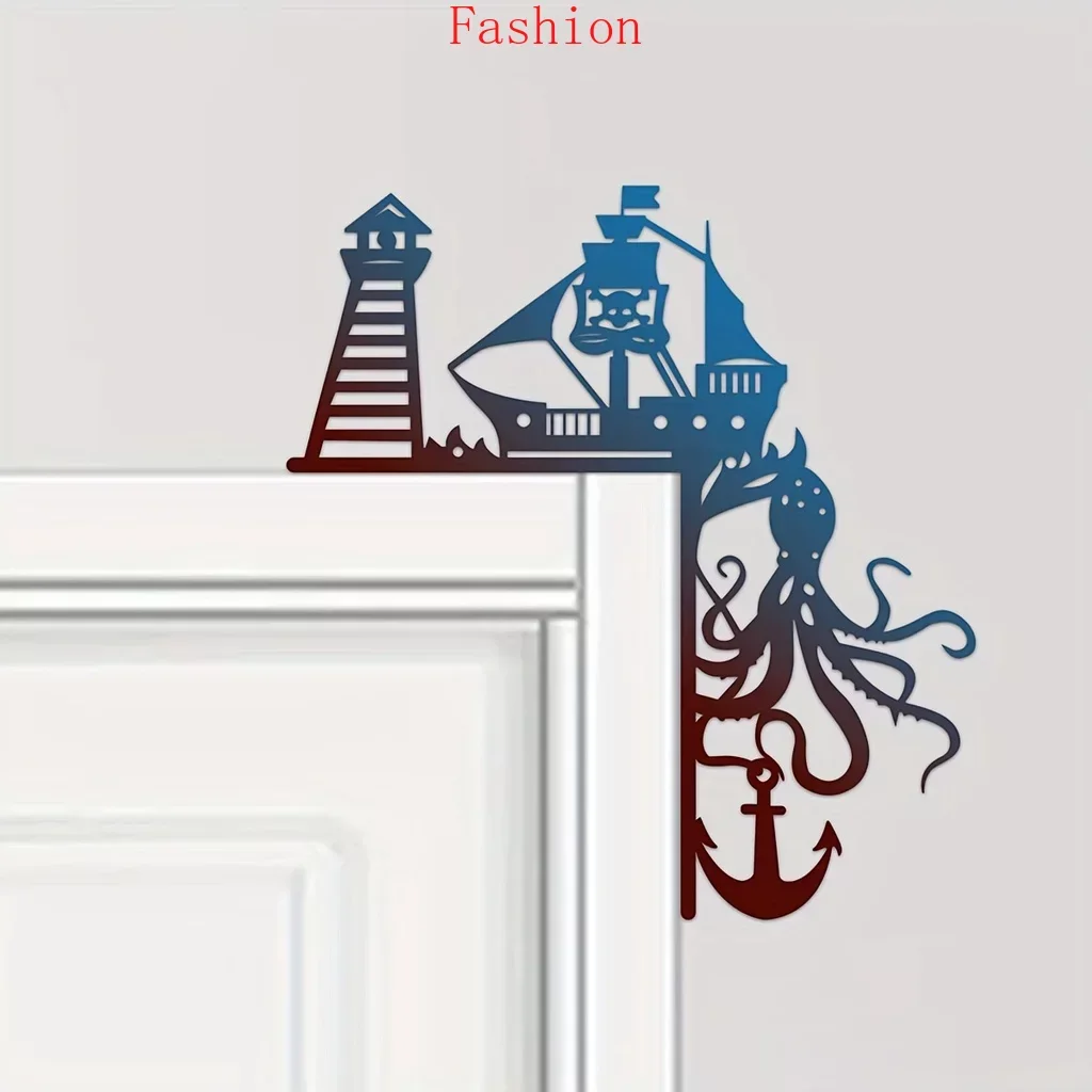 

Octopus Sea World Colorful Home Decorative Wall Stickers Door Corner DecorationDoor Frame Corner Decor Wall Decoration wall deco
