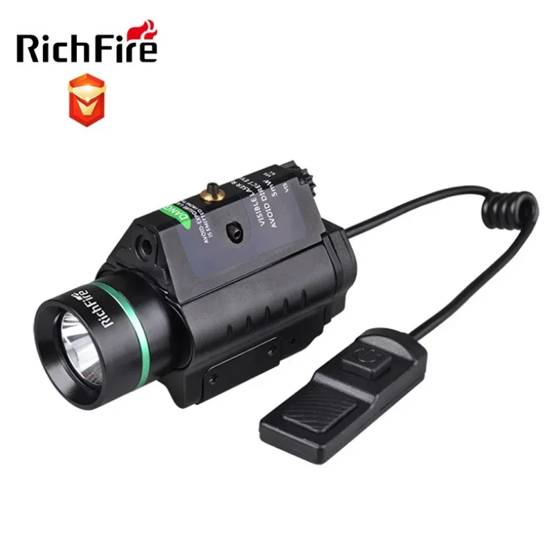 RichFire SF-P35 Tactical Flashlight XP-G + 532nm Green Sight LED Gun Weapon Light with M6GR Switch for Hunting Self Defense