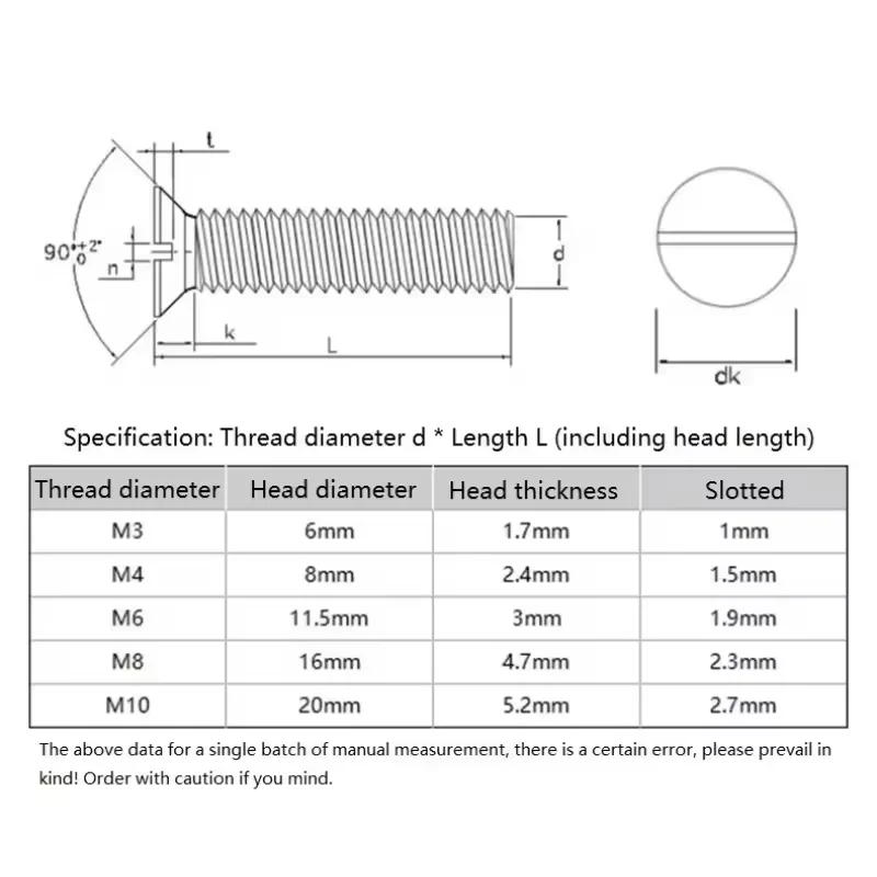 M3 ~ M10 PEEK Slotted Flat Countersunk Head Machine Screw Heat Resistant Acid Alkali Insulated Plastic Bolt Length 4~50 mm