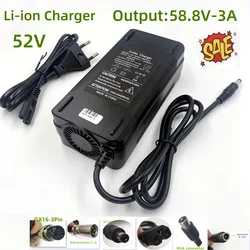 58.8V 3A Charger For 14S 48V 52V lithium Battery Pack For 58.8V3A Li-ion Battery Charger High quality Strong With Cooling Fan