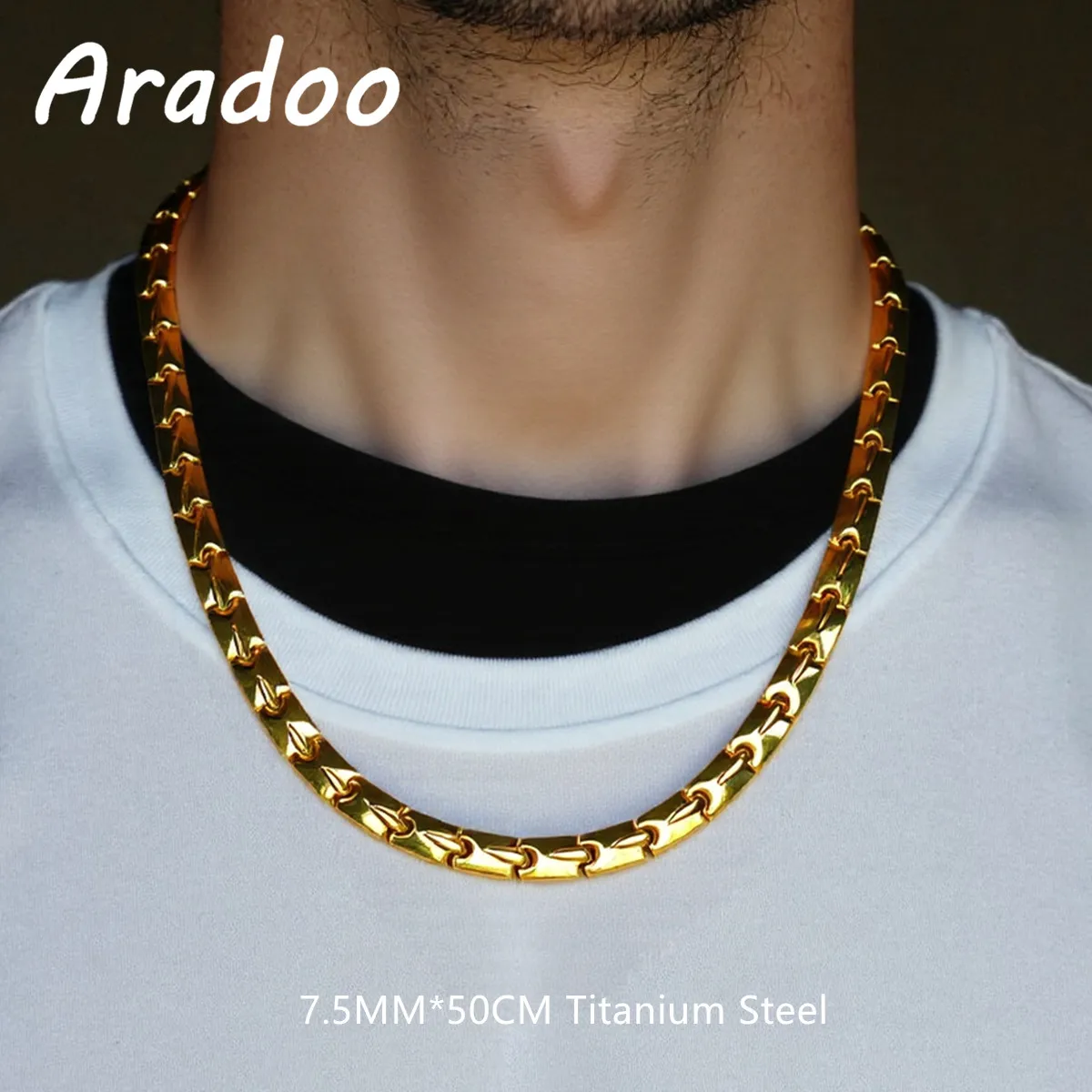 

ARADOO магнитное ожерелье из титановой стали для мужчин, минималистичный модный стиль, ювелирное изделие, подарок