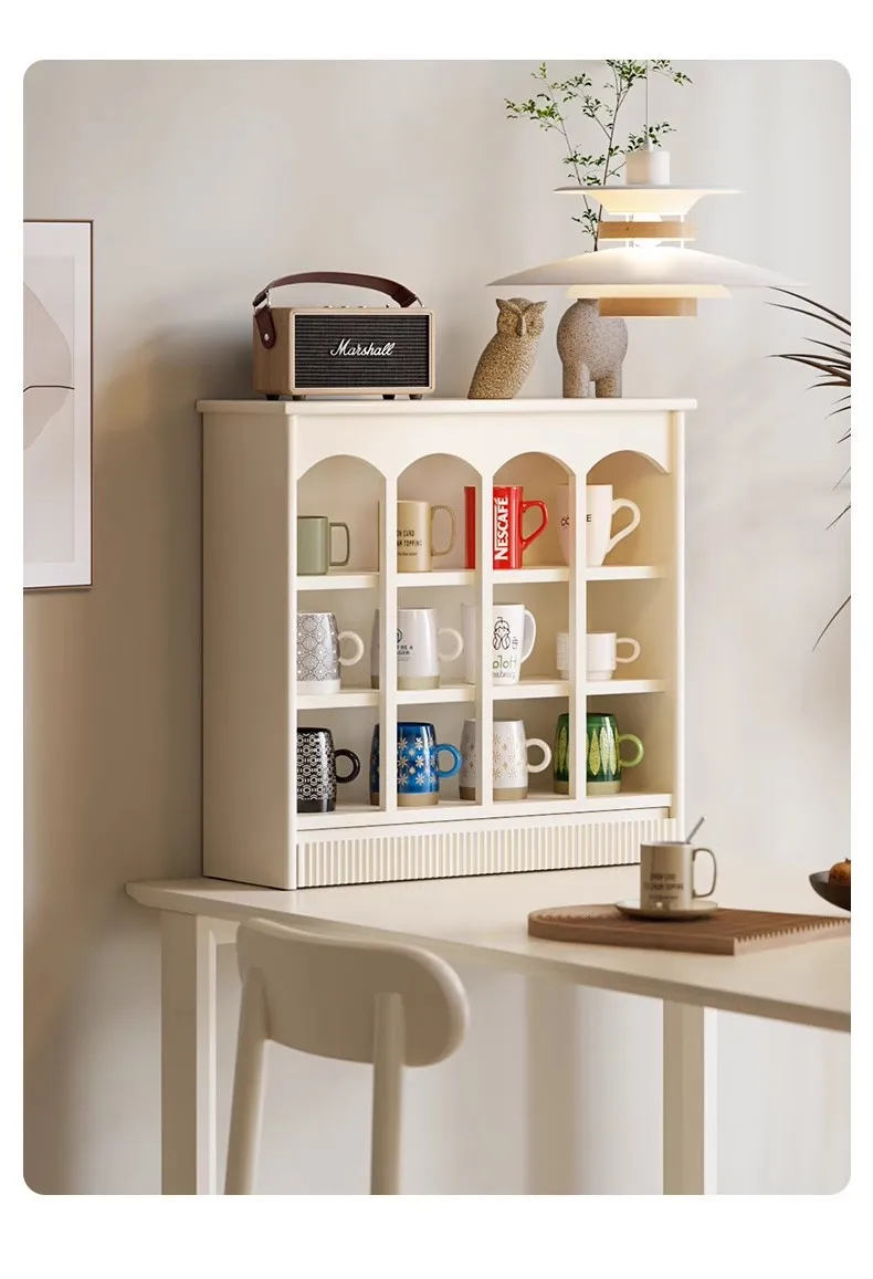 Cup storage rack Solid wood water cup wall display Mug holder against the wall Wall storage bowl rack Grid cabinet