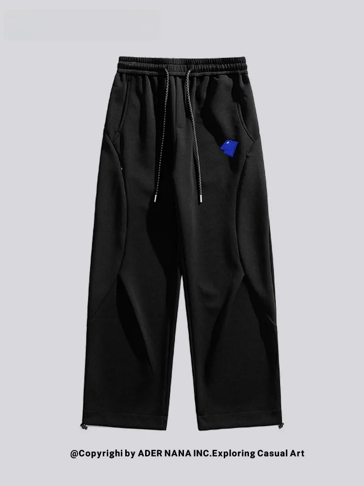 

Deconstructivist NANA Space Cotton Skin-friendly Elastic Waist Wide Leg Pants ex Casual Trousers Straight Cut Pants