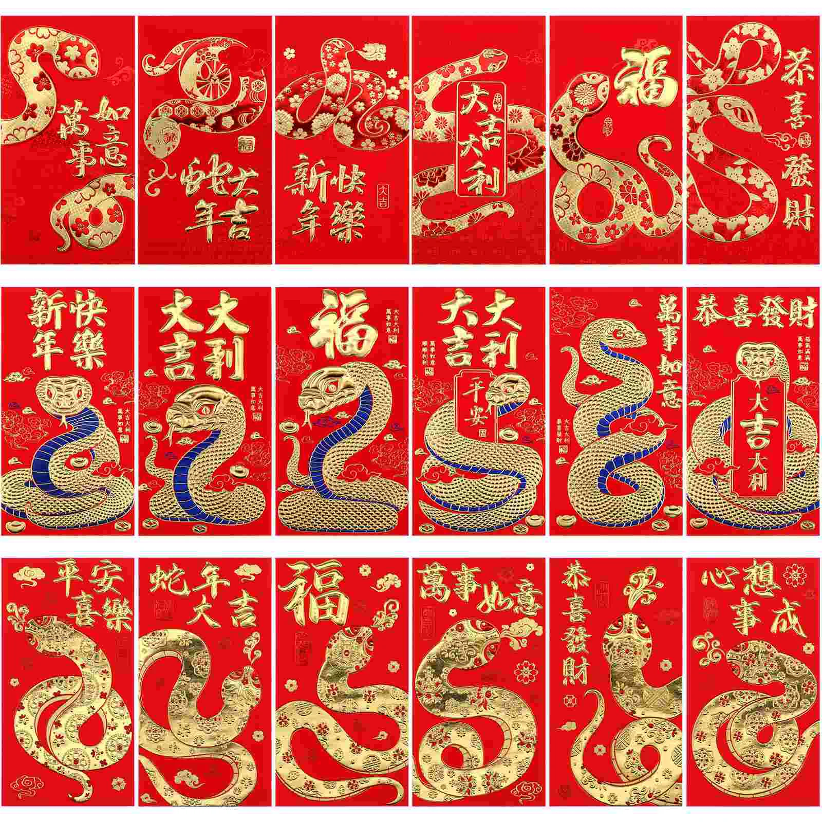 Chinese New Year Envelope Zodiac Snake Red Purse Miss Money Envelopes for Cash Headband