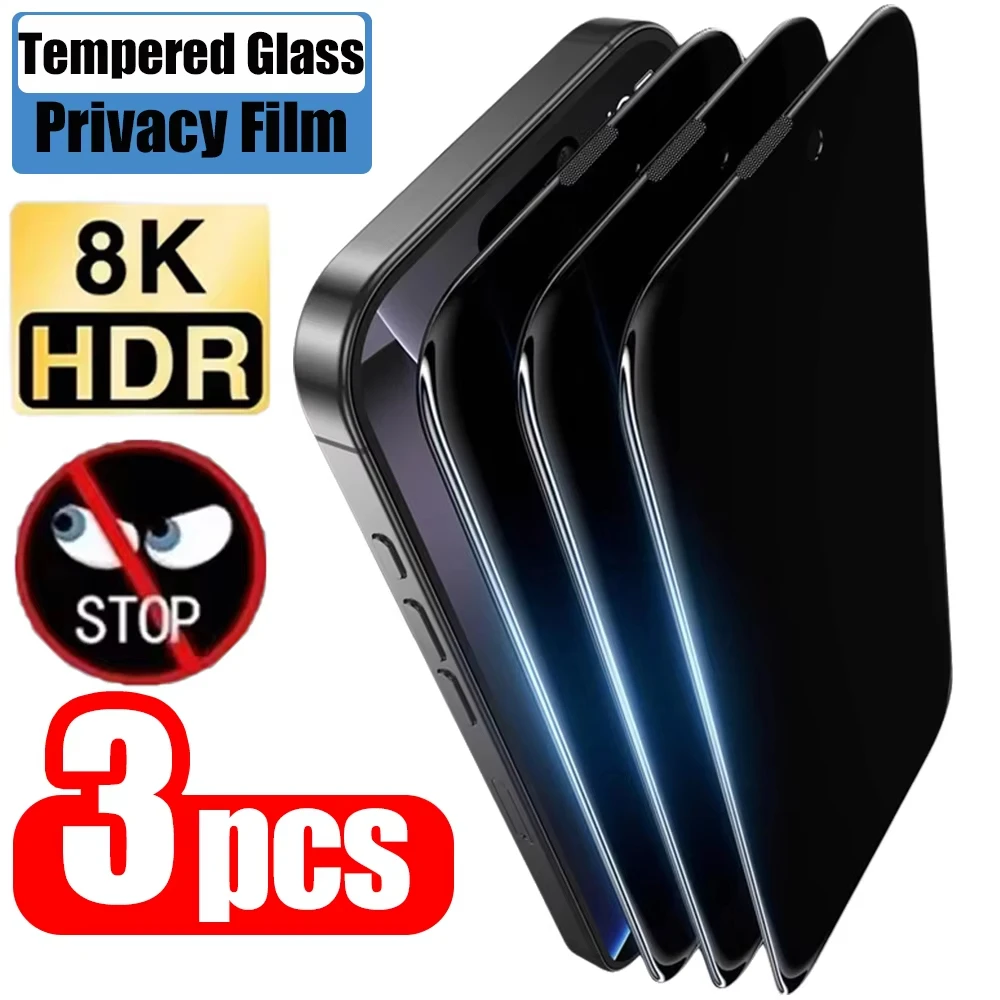 

1-5PCS Anti-Spy Tempered Glass For iPhone 17 16 15 14 13 12 11 Pro Max Privacy Protectors For iPhone 13Mini 14Plus 15 16e 17 Air