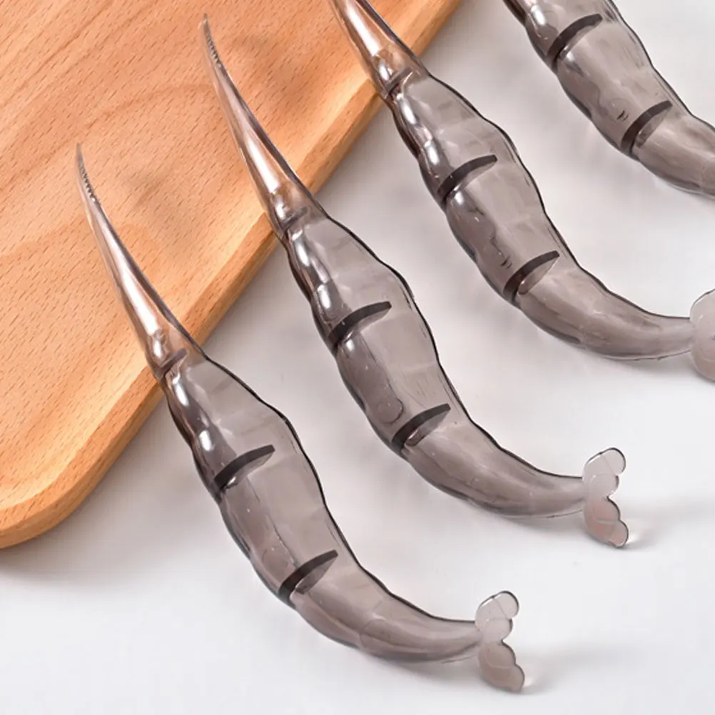 

5pcs Deveiner Grey Shrimp Shrimp Shell Cleaner Peeler Plastic Lobster Shell Remover Kitchen Gadgets Seafood Tool