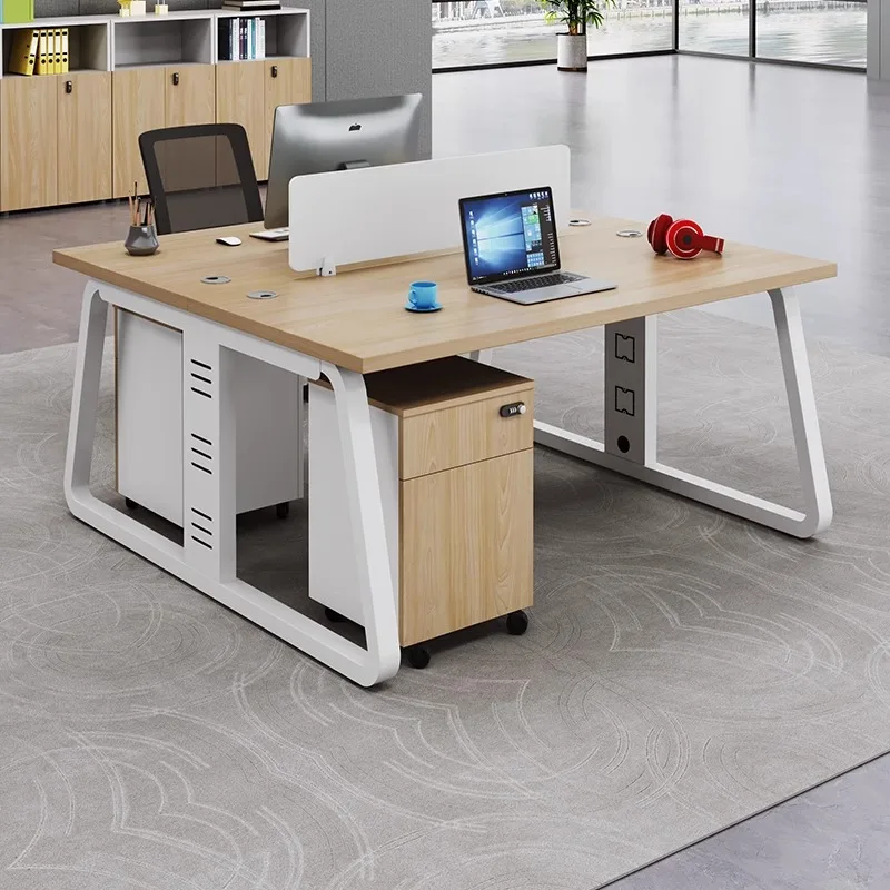 

Single staff office desk and chair combination 2 people, simple light luxury high-end office office staff space