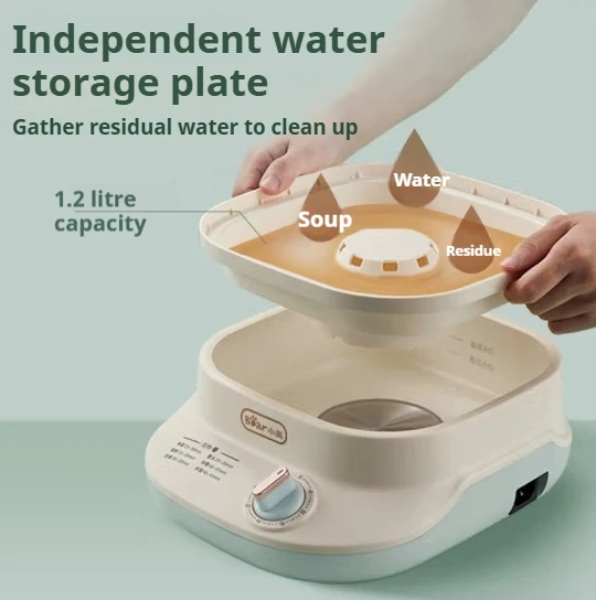 Vaporizador de huevos eléctrico doméstico de 6L, 220V, tipo dividido multifuncional con vaporizador eléctrico de acero inoxidable