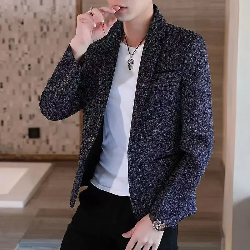 Short Party Men\'s Suit Jackets Coat Cropped Male Blazer Gray Summer Spring Clothes Luxury Designer Fashion 2024 Casual Vintage