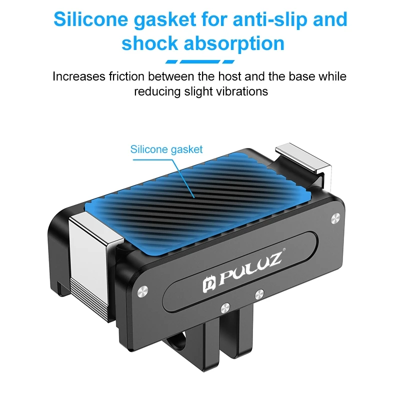 PULUZ For DJI Osmo Action 5 Pro / Action-4 / Action-3 Camera Magnetic Quick Release Base with Action Interface & Gopro Interface