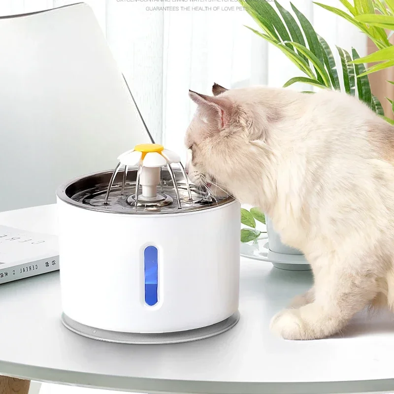 Cat Dog Automatic Water Fountain Pet Drinking Feeder Active Carbon Filter Drink Bowl Electric Cats Drinker Dispenser USB Powered