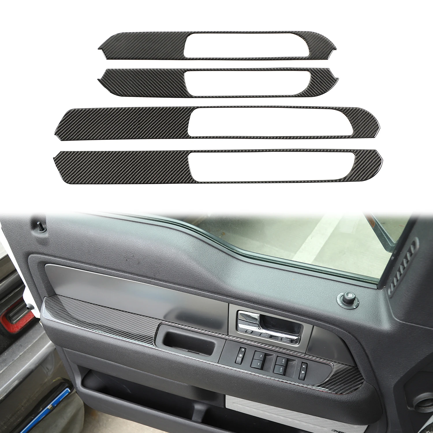 

Car Door Armrest Handle Decoration Cover Stickers for Ford Raptor F150 2009-2014 ABS Trim Interior Accessories Inner Mouldings