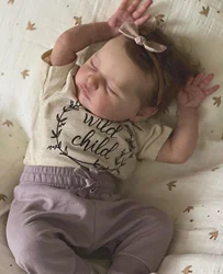 BZDOLL 20 Inch 3D Skin With Visible Veins Soft Vinyl Cloth Body Asleep Reborn Baby Doll Toy For Girl 50 CM Lifelike Kid Art Bebe