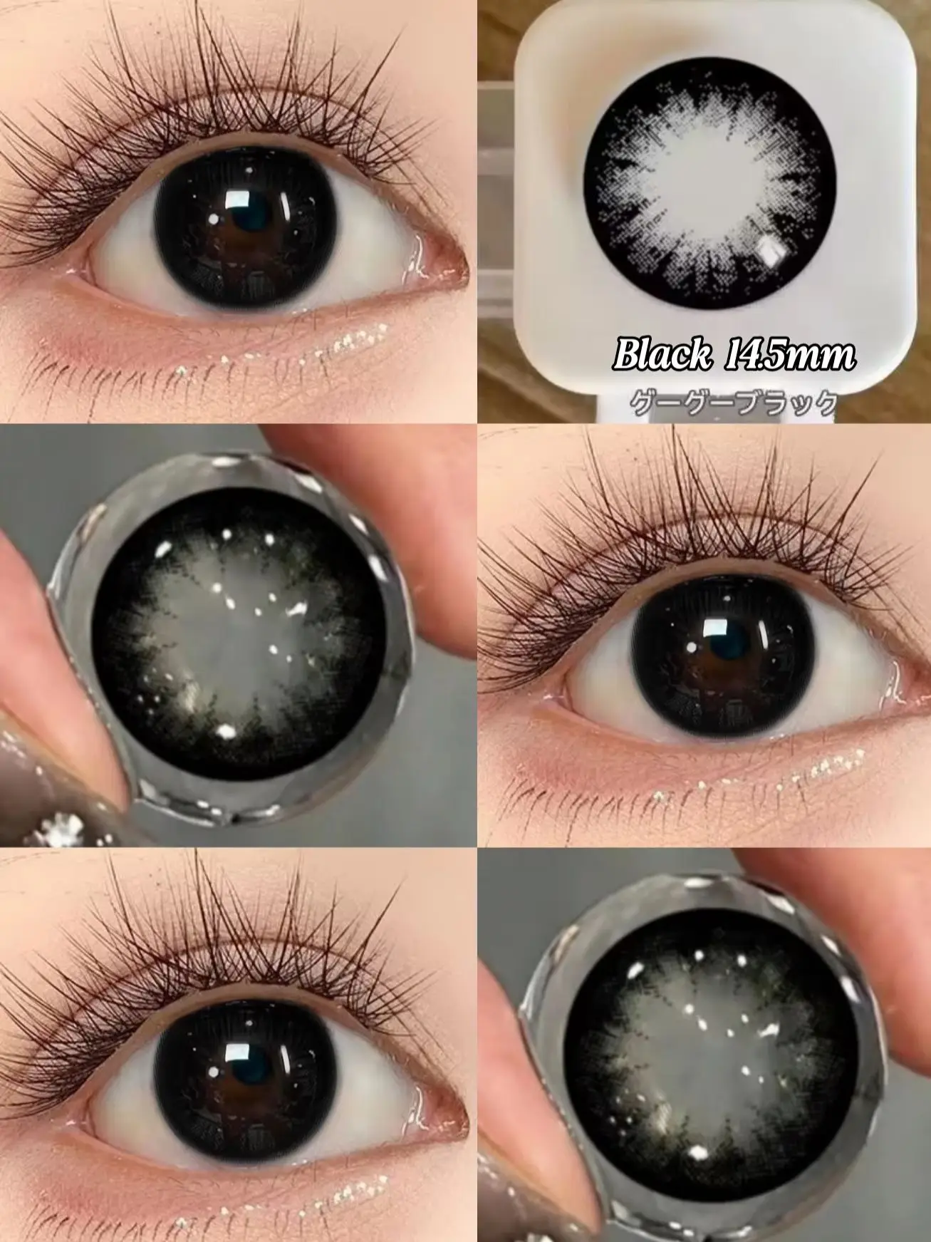VISUASHOW 14,50mm große Kreis farbige Kontaktlinsen, Töne Braun/Blau/Schwarz, Sehkorrektur mit Dioptrien, Natürliche Schönheitspupille für Frauen im täglichen und kosmetischen Make-up – Detail 8