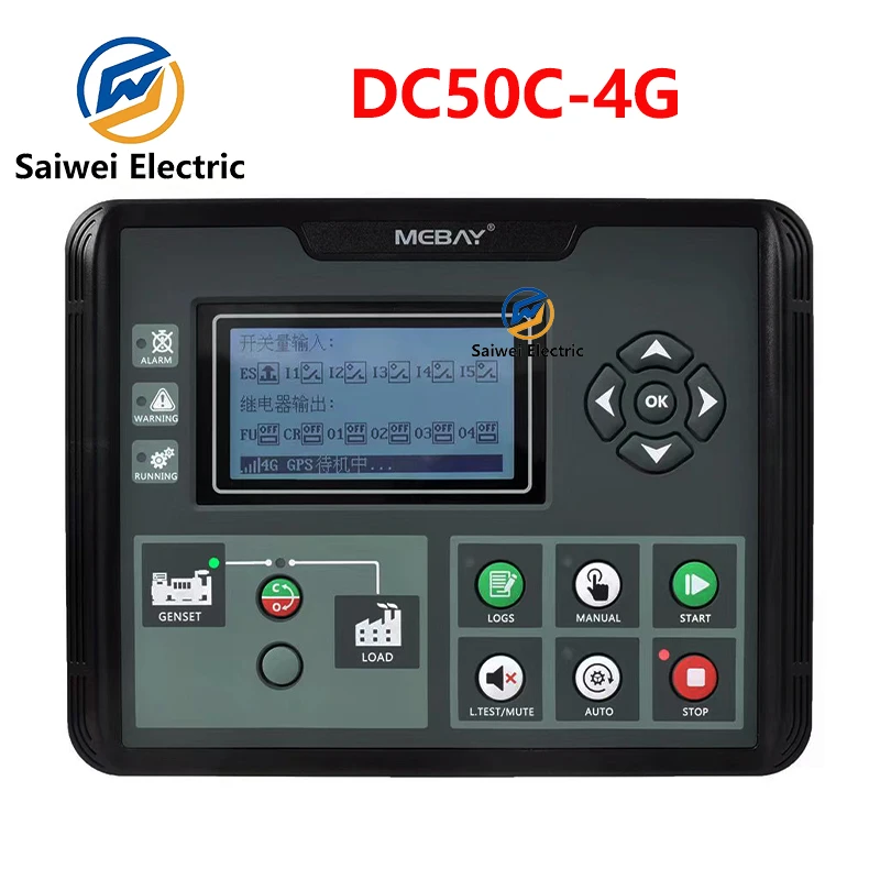 Maxgeek MEBAY DC50C-4G Genset Controller Generator Controller Supports 4G Cloud Control GPS Positioning