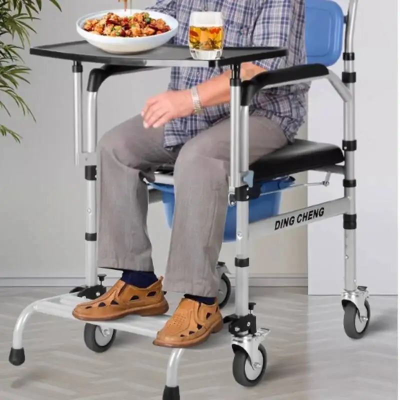 

Wheels Foot Portable Toilet Medical Bathroom Chair Elderly Shower Metal Stool Disabled Space Saving Cabeceros Home Furniture