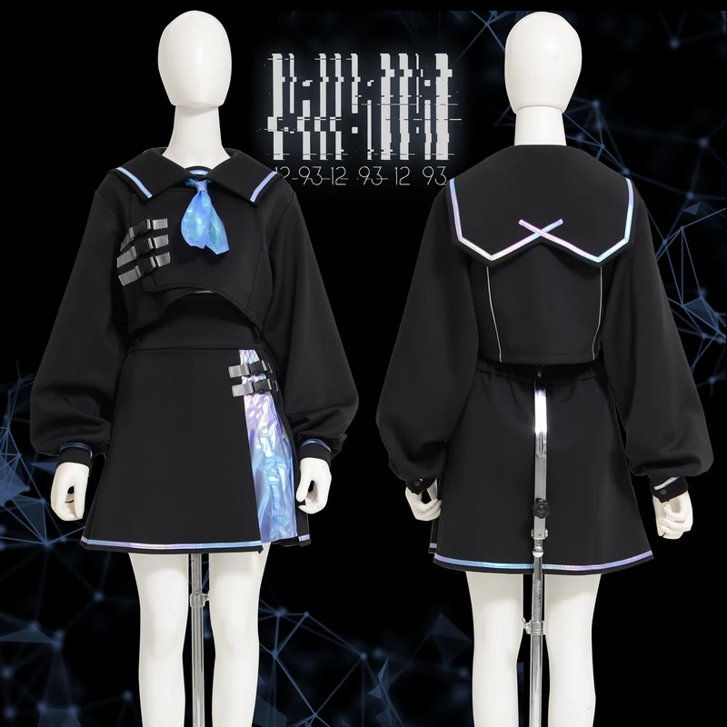 Japanese Harajuku Mine College Style Sailor Suit JK Uniform Long Sleeve Jacket and A-line Skirt Two Piece Cosplay Clothing Set