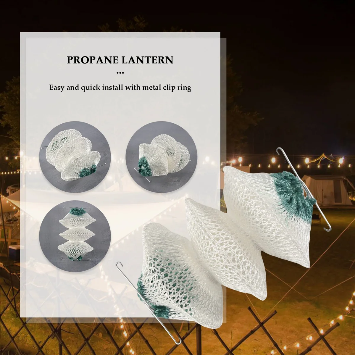 4 Pack Gas Lantern Mantles Bulk Accordion Shape 95 Clip On