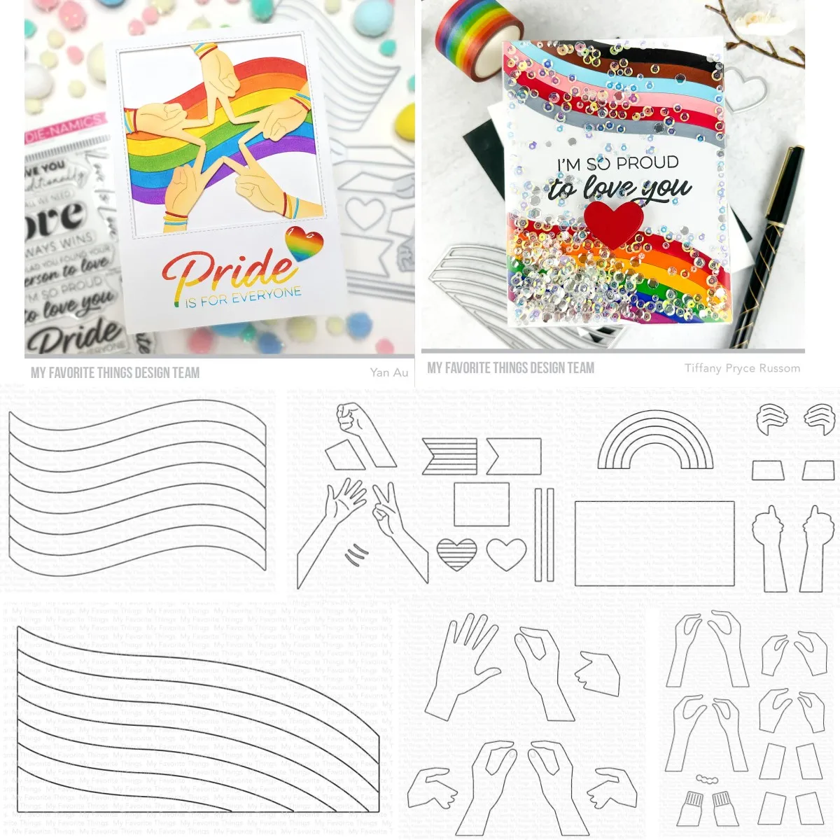 

Hand Sign Wavy Rainbow Metal Cutting Dies Clear Stamps Scrapbook Diary Decoration Embossing Cut Template DIY Make Card Album