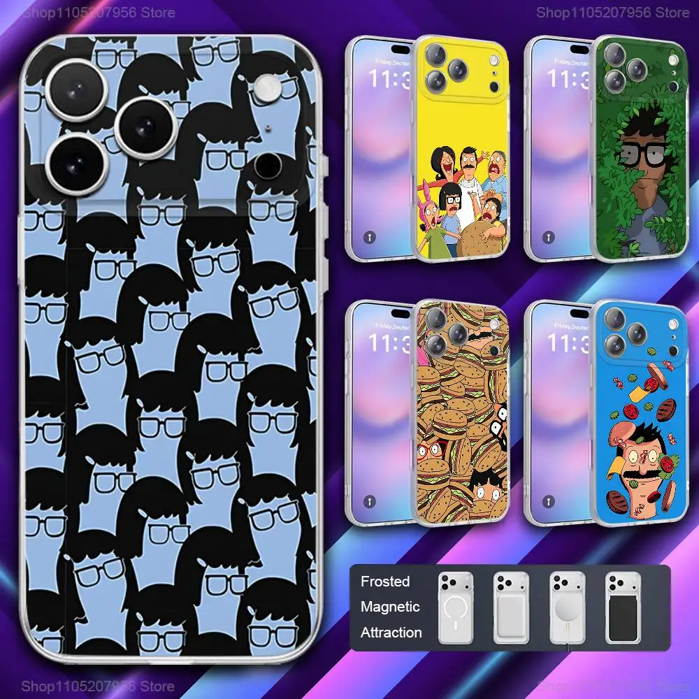 

B-Bobs Anime B-Burgers Phone Case For iPhone 11,12,15,14,13,17,16,Pro,Plus,E,Max,Air,Mini Magnetic Frosted Cover