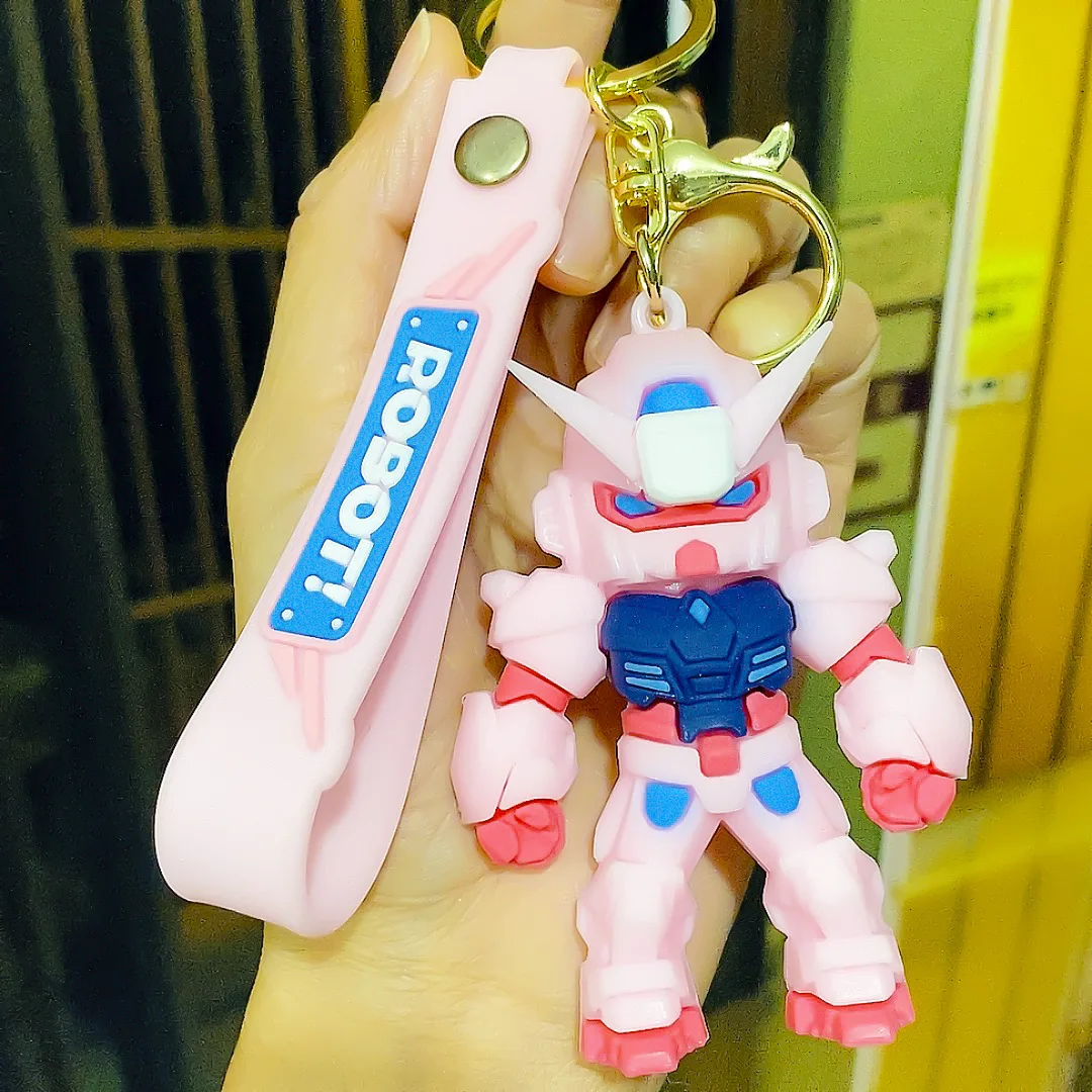 1/4pcs New Gundam Keychain Doll Mobile Warrior Mecha Robot Bag Circle Chain Car Pendant Hanging Gift - view 3