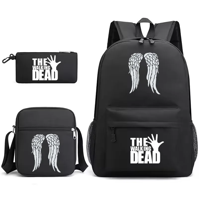 

Hot Movie The Walking Dead School Bags 3pcs Set Primary Bookbag Students Boys Girl Sport Backpack Shoulder Bag Pencil Bag Set