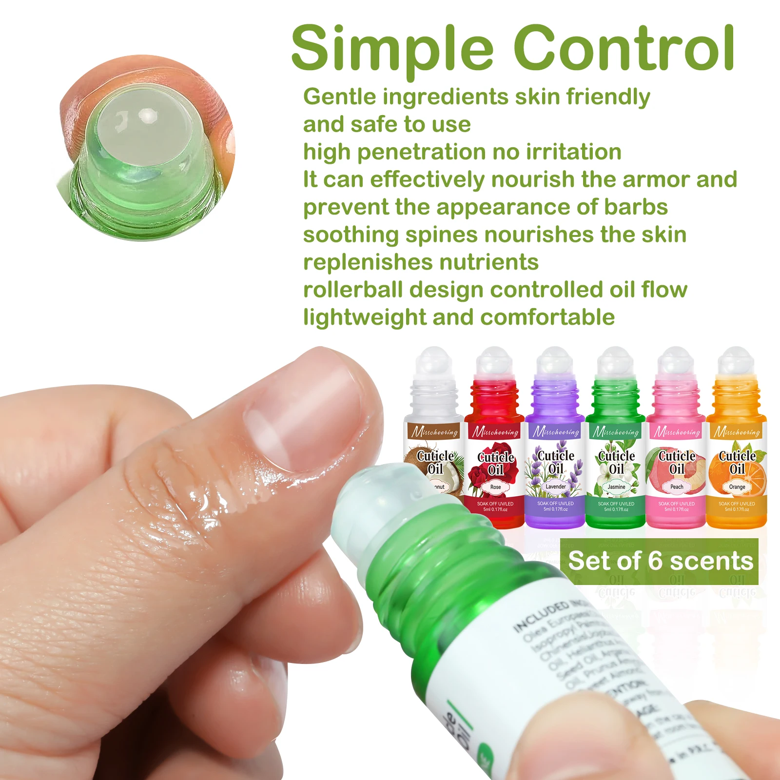6色のネイルケア栄養オイルネイルケア修復損傷した爪栄養ケア肌の若返りに適した毎日のネイルケア