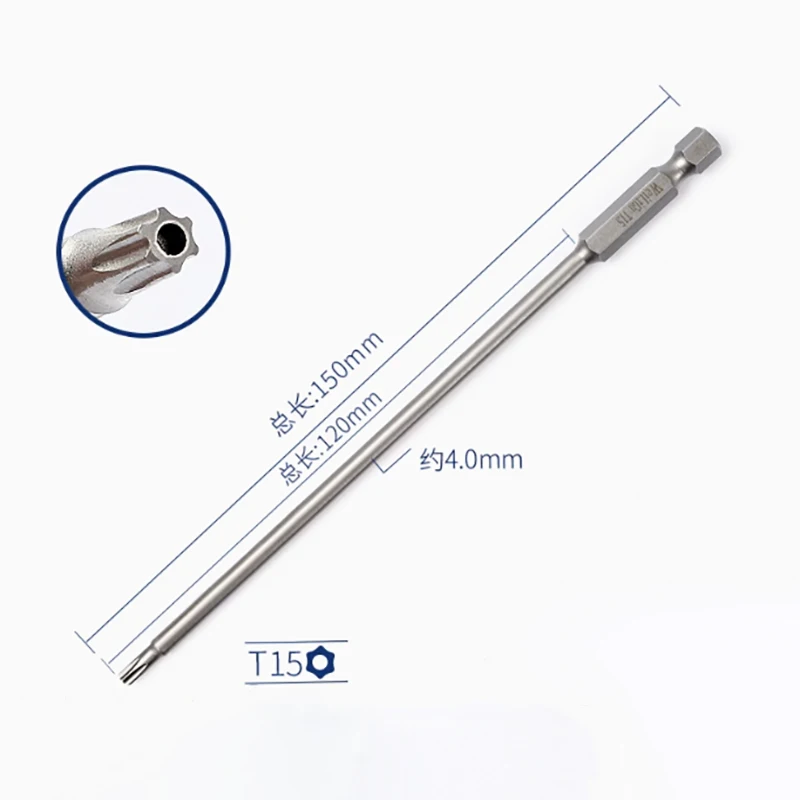 1Pcs T5-T40 100/150/200mm Plum Blossom Rice Pneumatic Hexagonal Handle Screwdriver Wrench Manual Maintenance Tool Durable