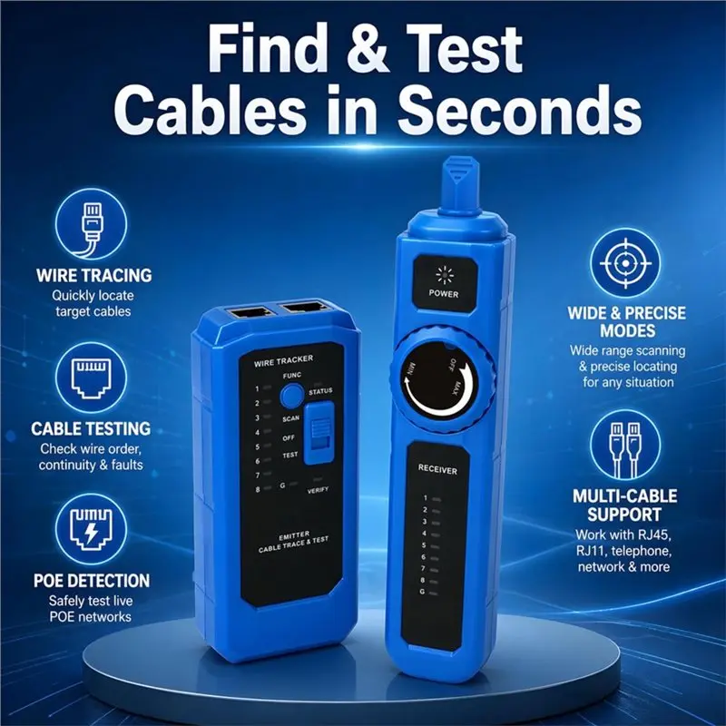NEW HOT In Stock-High Sensitivity Ethernet LAN Network Cable Tester POE RJ45 RJ11 Telephone Wire Tracker Upgraded ABS Probe Line view 6