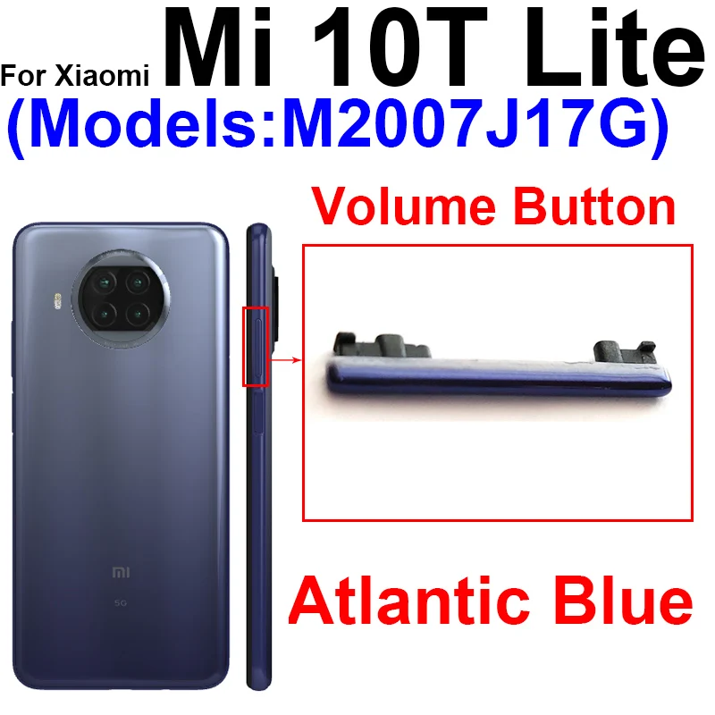 On Off Power Volume Side Button For Xiaomi Mi 10 Mi 10 Pro Mi 10 Lite Mi 10T Lite 10 Ultra Power Volume Control Switch Key Parts