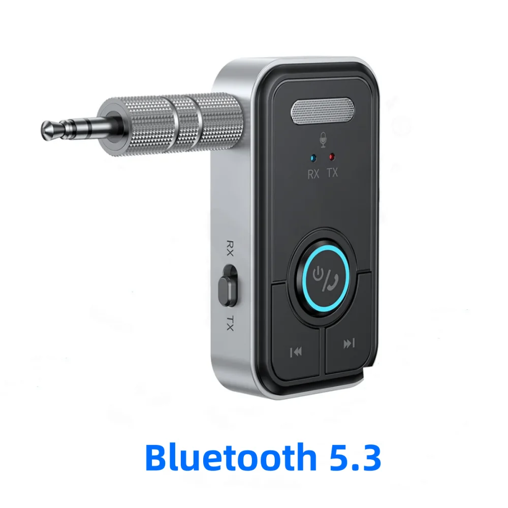 Bluetooth 5.3 AUX Wireless Audio Adapter 2-in-1 Receiver Transmitter 3.5mm Jack for Wired Headphones TV Speakers car MP3 Player