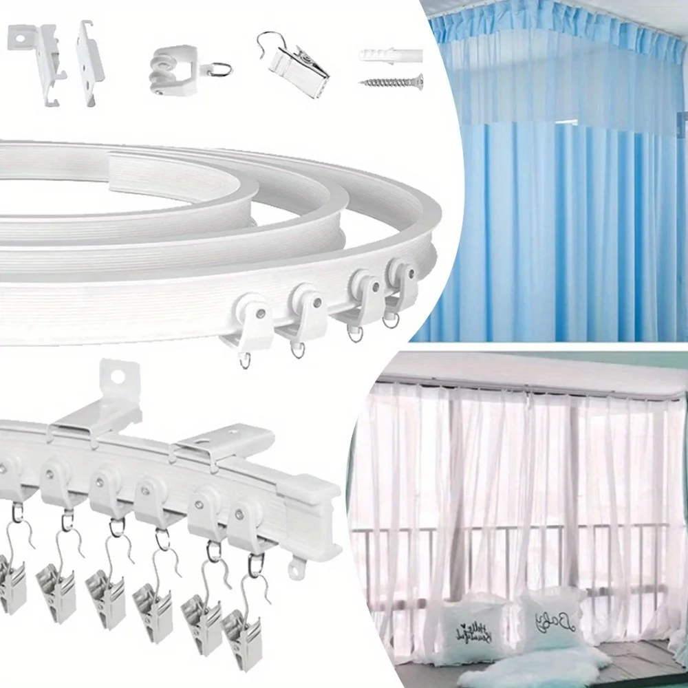 Binario per tende da soffitto flessibile da 3 m, binari da parete pieghevoli per divisori di ambienti, camper, letti a castello, finestre a battente, spazi doccia