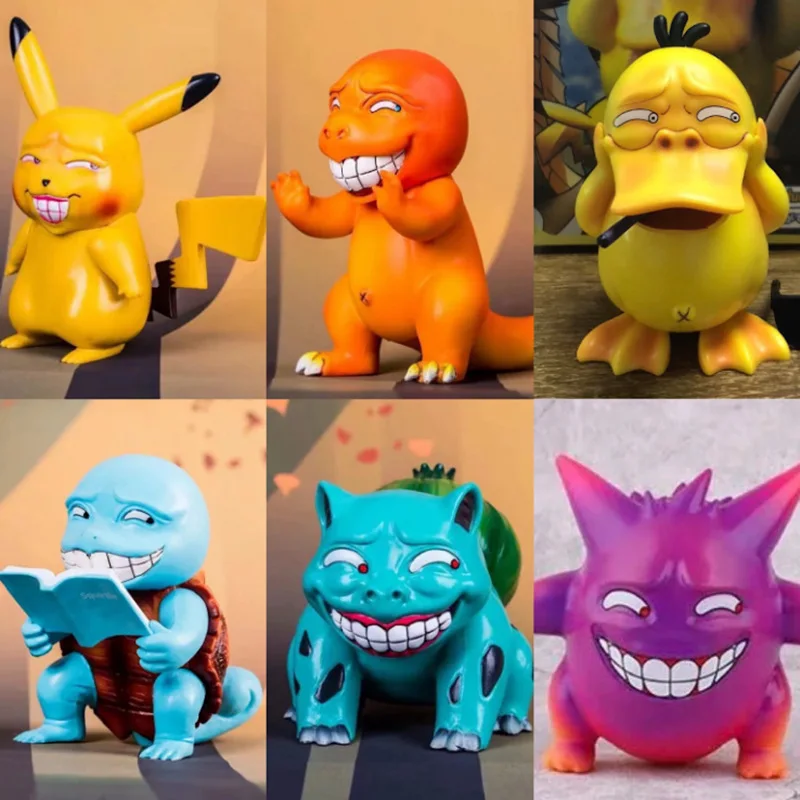 hot-sale-pokemon-gk-cute-fun-spoof-figure-pikachu-charmander-bulbasaur-squirtle-gengar-collectible-statue-desk-decor-gift-fans