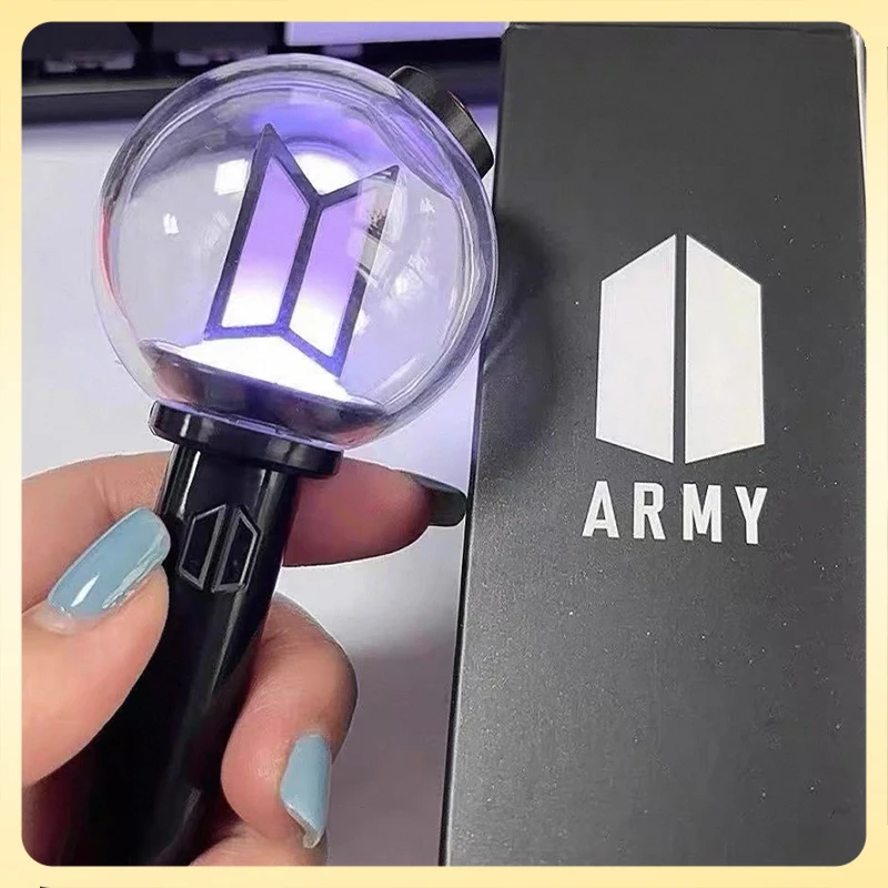 Mini Lightstick Kpop Army Ver 4, pingente luminoso, chaveiro para fãs, decoração portátil para shows, presente.