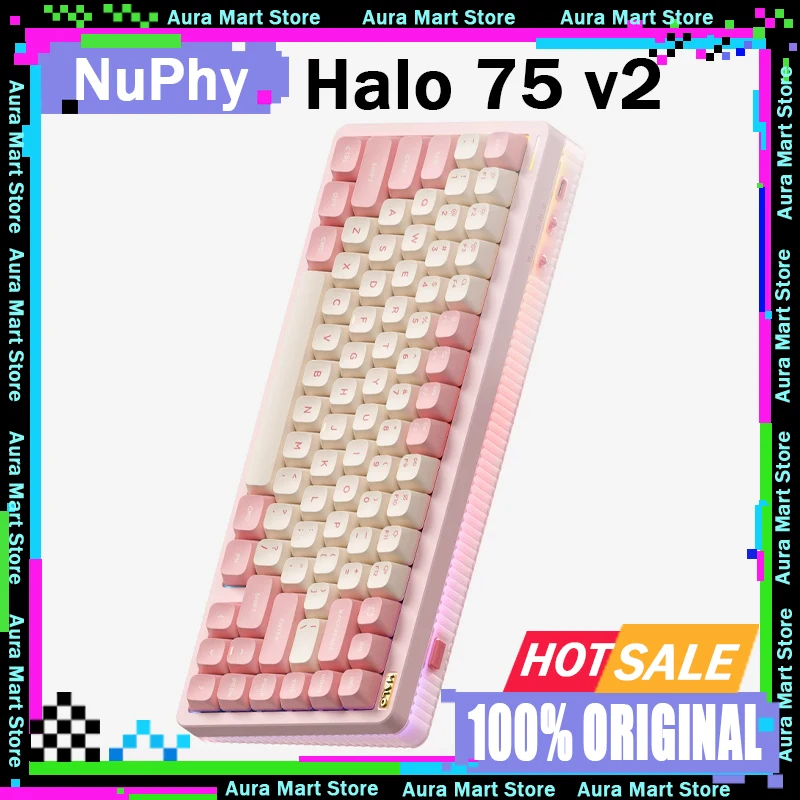 Teclado Mecânico Sem Fio NuPhy Halo75 V2 com Estrutura Gasket Personalizada, 83 Teclas, Ideal para Jogos de E-sports e Simuladores, Presente Perfeito