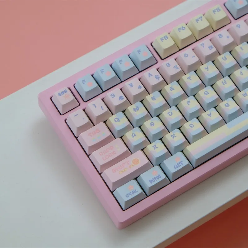 Milk Candy Theme Keycaps Set Customized PBT Sublimation Cherry Profile Keyboard Caps for Mechanical Keyboard Accessories Gifts