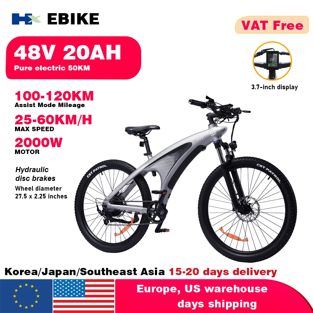 HX Q5 Ebikes 2000W Volwassenen Elektrische Fiets 2000W 48V 20AH 27.5 Inch Off-Road band Elektrische E Bikes Mountain Ebike