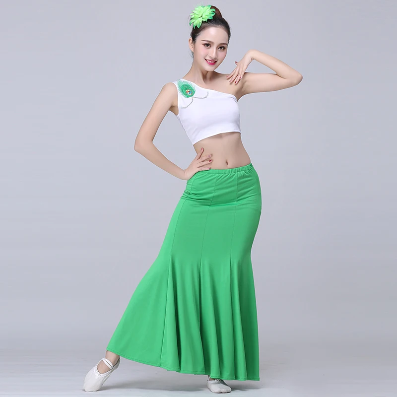 Dai costumi di danza etnica stile etnico moderno pavone dance auto-coltivazione esame artistico gonna a coda di pesce costumi da prestazione