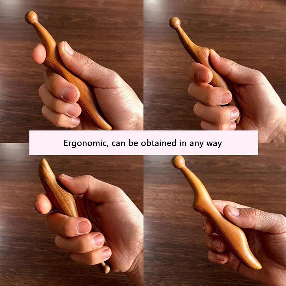 Foot Therapy Massage Point Stick Neck Therapy Meridian Scraping Tool Acupressure Stick Acupressure Nodes Sandalwood Body Roller