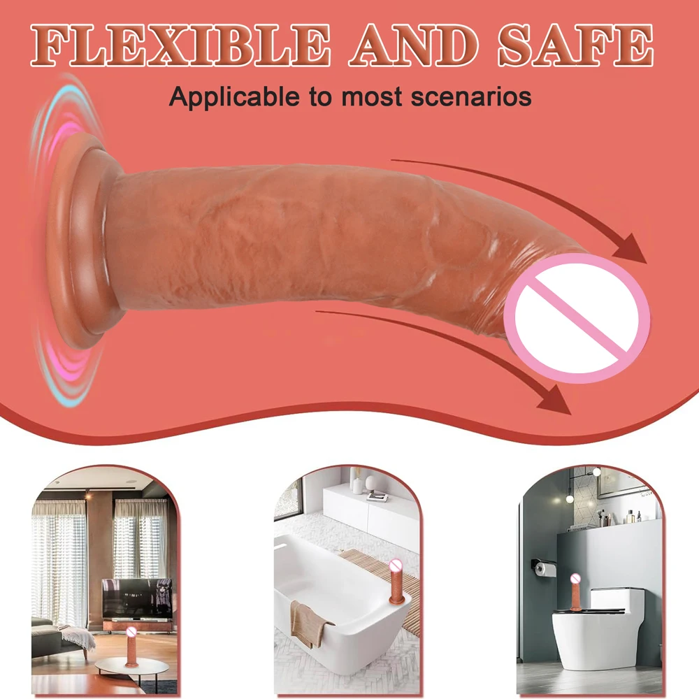 3 Sizes Realistic Big Dildo for Women Beginners Skin Sliding Foreskin Anal Vaginal Stimulation Penis Sex Toys Penis Suction Cup