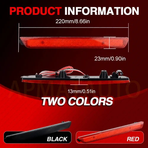 Imagen 2 del producto Reflector de parachoques trasero para coche, luces LED de 2 piezas, a prueba de polvo, impermeables, para Mazda 3 AXELA 2004-2009