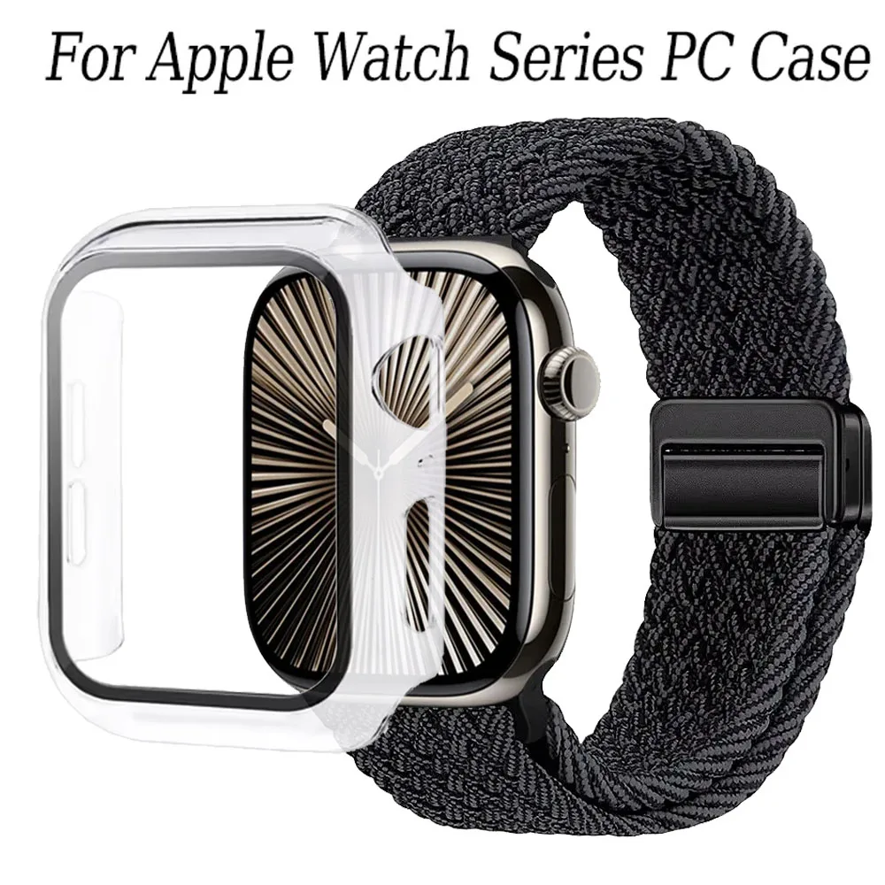 PC Case For Apple Watch Ultra 3-1 11 10 46/42mm Integrated Hard Shell Tempered Screen Protector iWatch 9 8 7 6 5 4 SE 45mm 44mm