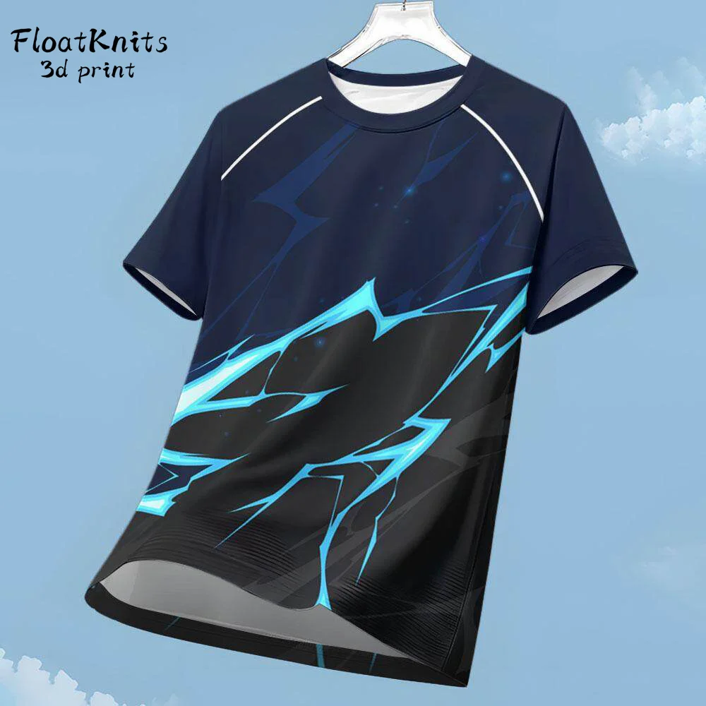

Men's T-Shirts Gradient Harajuku Badminton Table Tennis Tracksuits Summer Comfortable Breathable Quick Dry Tees Loose Sports Top