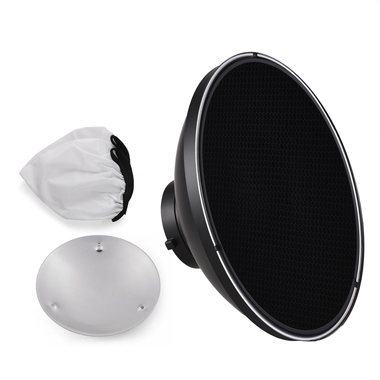 30 cm/11.8in Standaard Reflector Beauty Dish Bowens Mount met Witte Diffuser Reflector Honingraat Raster voor Studio Portret Photogr