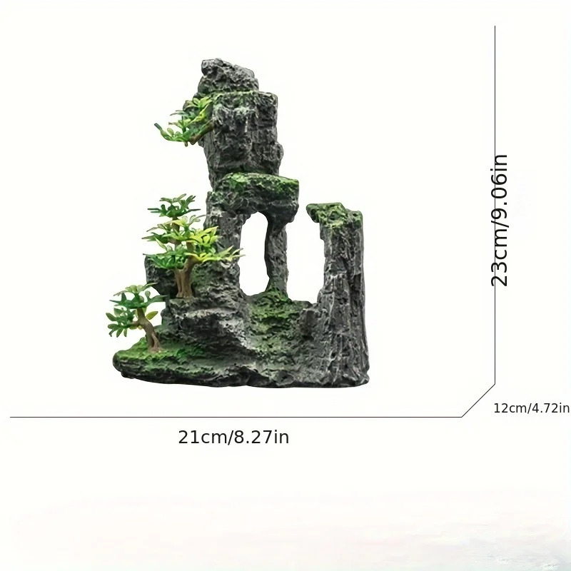 1pc Aquarium Landscaping, Aquarium Decoration, Artificial Mountain, Imitation Water Grass Ornaments, Imitation Small Mountain