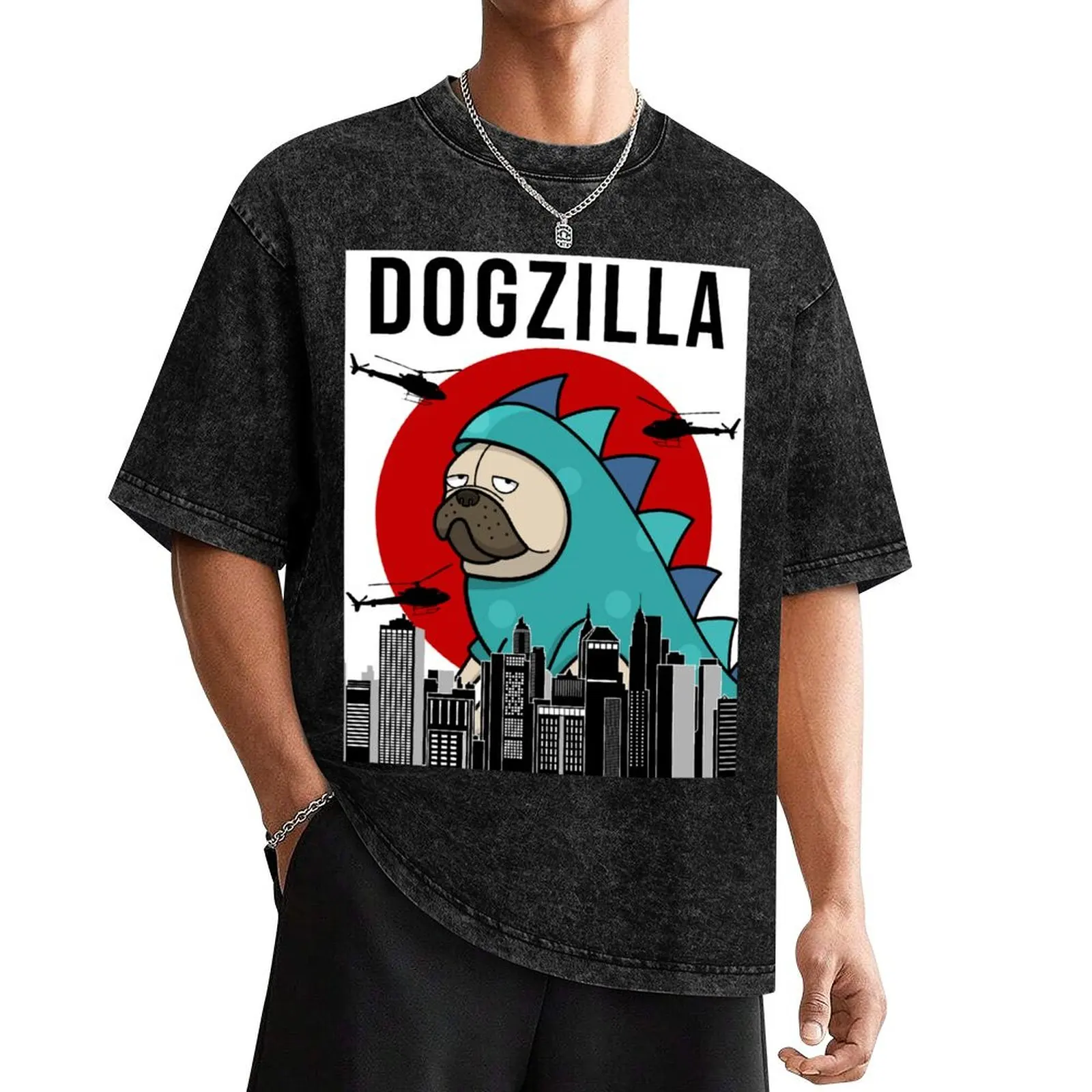 Pug Dogzilla Funny Dog Japanese T-Shirt essential t shirt Short sleeve tee anime figures fashion shirts t shirts for men