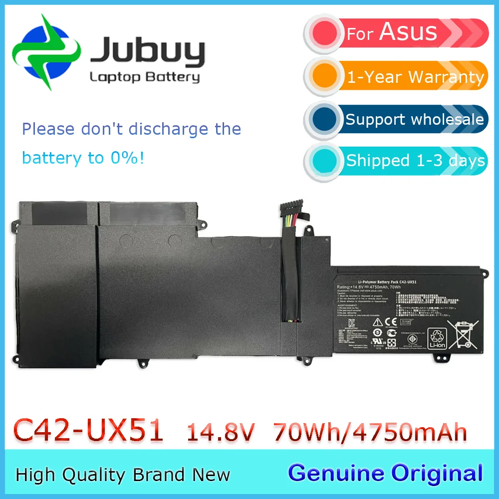 C42-UX51 14.8V 4750mAh Original Laptop Battery for Asus ZenBook U500VZ U500V UX51 U500 UX51VZA UX51VZ