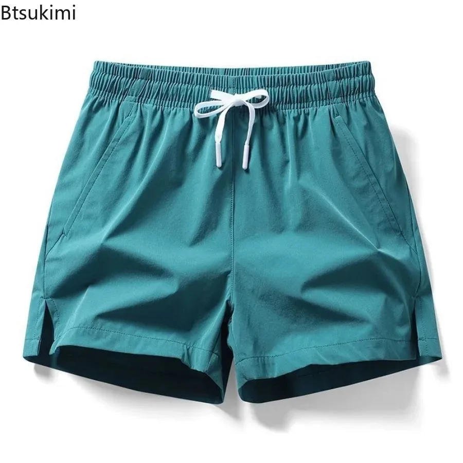 

Summer Men's Sweatpants Quick Drying Casual Shorts with Pockets Solid Lightweight Running Jogging Short Pants Male Beach Shorts